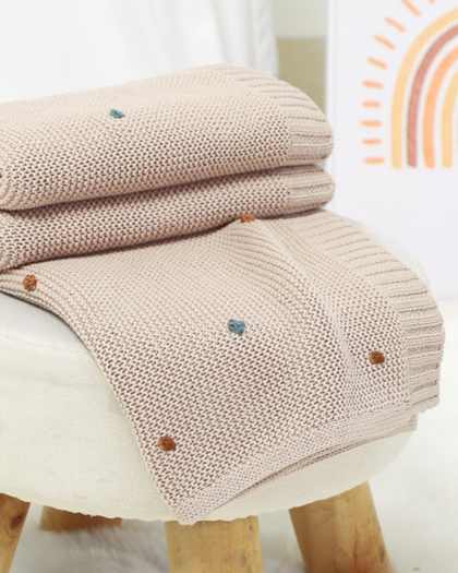 Manta de algodón Pompones